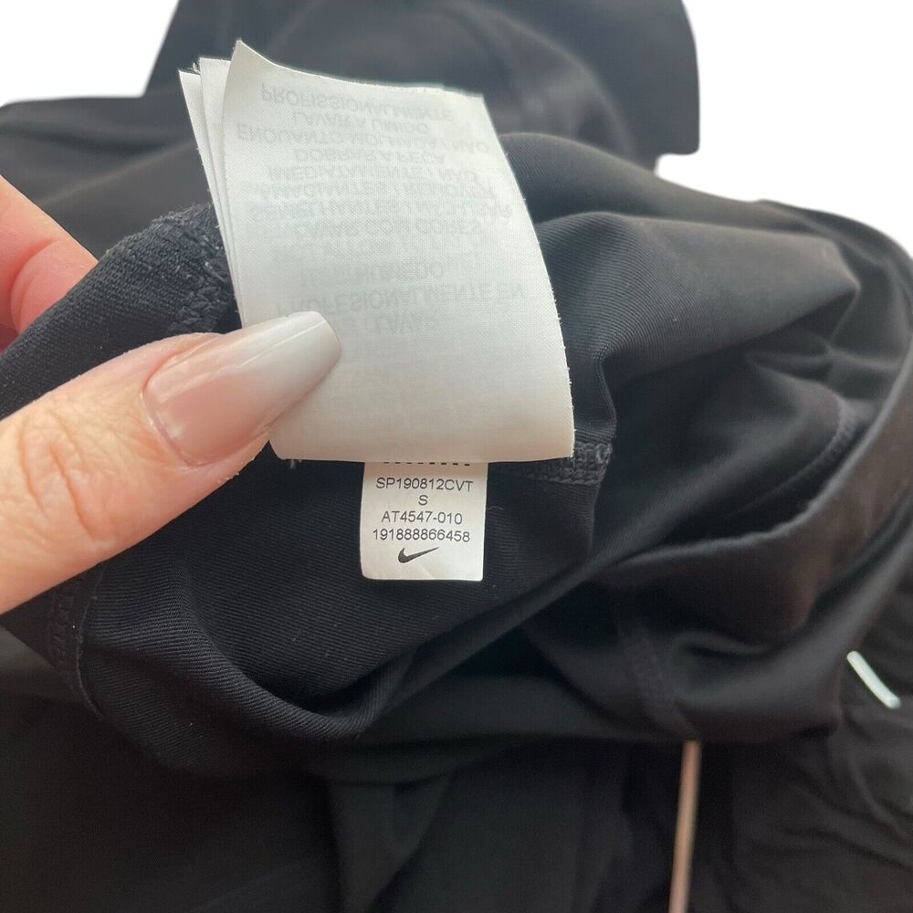 Nike Pro Small Tight Training Leggings Black Solid Cropped Activewear - Picture 4 of 10